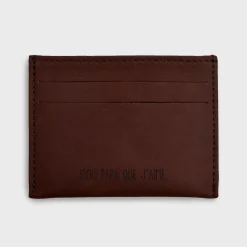 Porte-carte personnalisé cuir couleur cognac 9,7x7,3cm