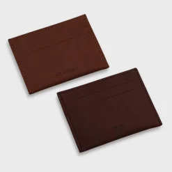 Porte-carte personnalisé cuir couleur cognac 9,7x7,3cm