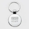 Porte-clés EVG personnalisé gravé acier rond 37 mm