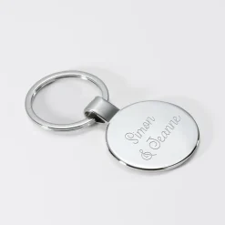 Porte-clés Marié personnalisé gravé acier rond 37 mm