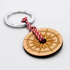 Porte-clés personnalisé gravé bois médaille ronde 40 mm - édition spéciale 