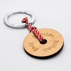 Porte-clés personnalisé gravé bois médaille ronde 40 mm - édition spéciale 