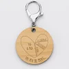 Porte-clés personnalisé gravé bois médaille ronde 50 mm - édition spéciale "Un peu de nous"