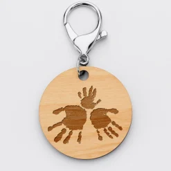 Porte-clés personnalisé gravé bois médaille ronde 50 mm - édition spéciale 
