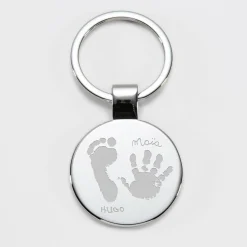 Porte-clés personnalisé gravé acier rond 37 mm