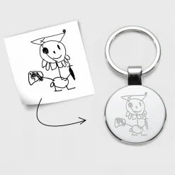 Porte-clés personnalisé gravé acier rond 37 mm