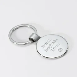Porte-clés personnalisé gravé acier rond 37 mm