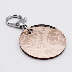 Porte-clés personnalisé gravé acrylique miroir rose gold médaille ronde 50 mm