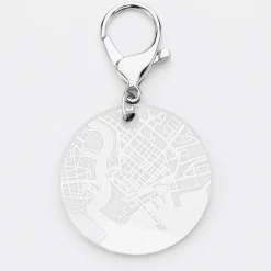 Porte-clés personnalisé gravé acrylique médaille ronde 50 mm 