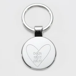 Porte-clés personnalisé gravé acier rond 37 mm - HappyBulle x Mon petit Léon