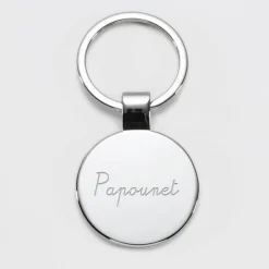 Porte-clés personnalisé gravé acier rond 37 mm - HappyBulle x Mon petit Léon