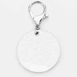 Porte-clés personnalisé gravé acrylique médaille ronde 50 mm 
