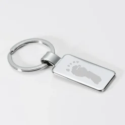 Porte-clés personnalisé gravé acier rectangle 41x22 mm