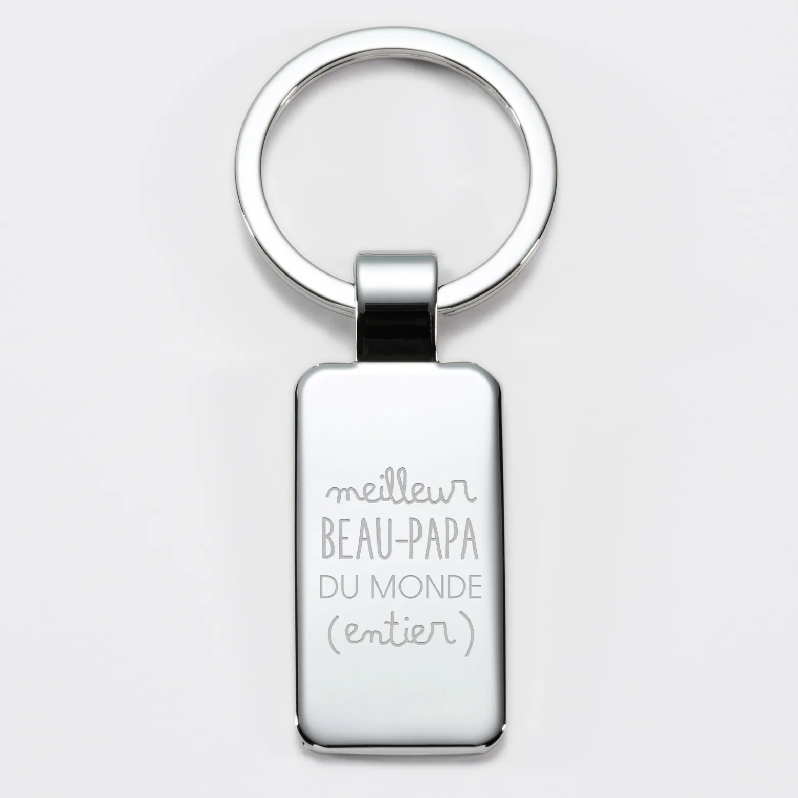 Porte-clés personnalisé gravé acier rectangle 41x22 mm