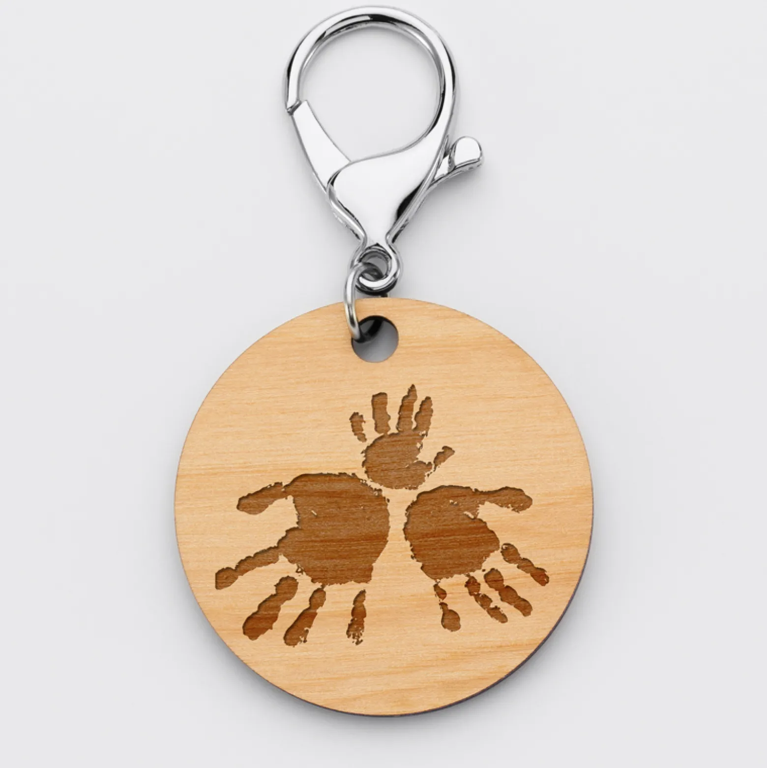 Porte-clés personnalisé gravé bois médaille ronde 50 mm "Carte du ciel étoilé"