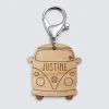 Porte-clés personnalisé médaille gravée bois Voiture Van