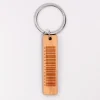 Porte-clés personnalisé "message codé" médaille gravée bois plaque 16x66 mm
