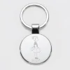 Porte-clés personnalisé prénom gravé acier rond 37 mm - HappyBulle x Marie Savart