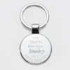 Porte-clés témoin homme personnalisé gravé acier rond 37 mm