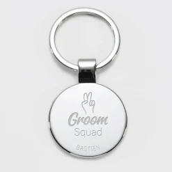 Porte-clés témoin homme personnalisé gravé acier rond 37 mm