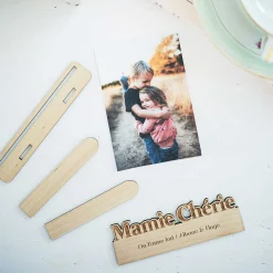 Porte-photo personnalisé bois gravé Mamie chérie