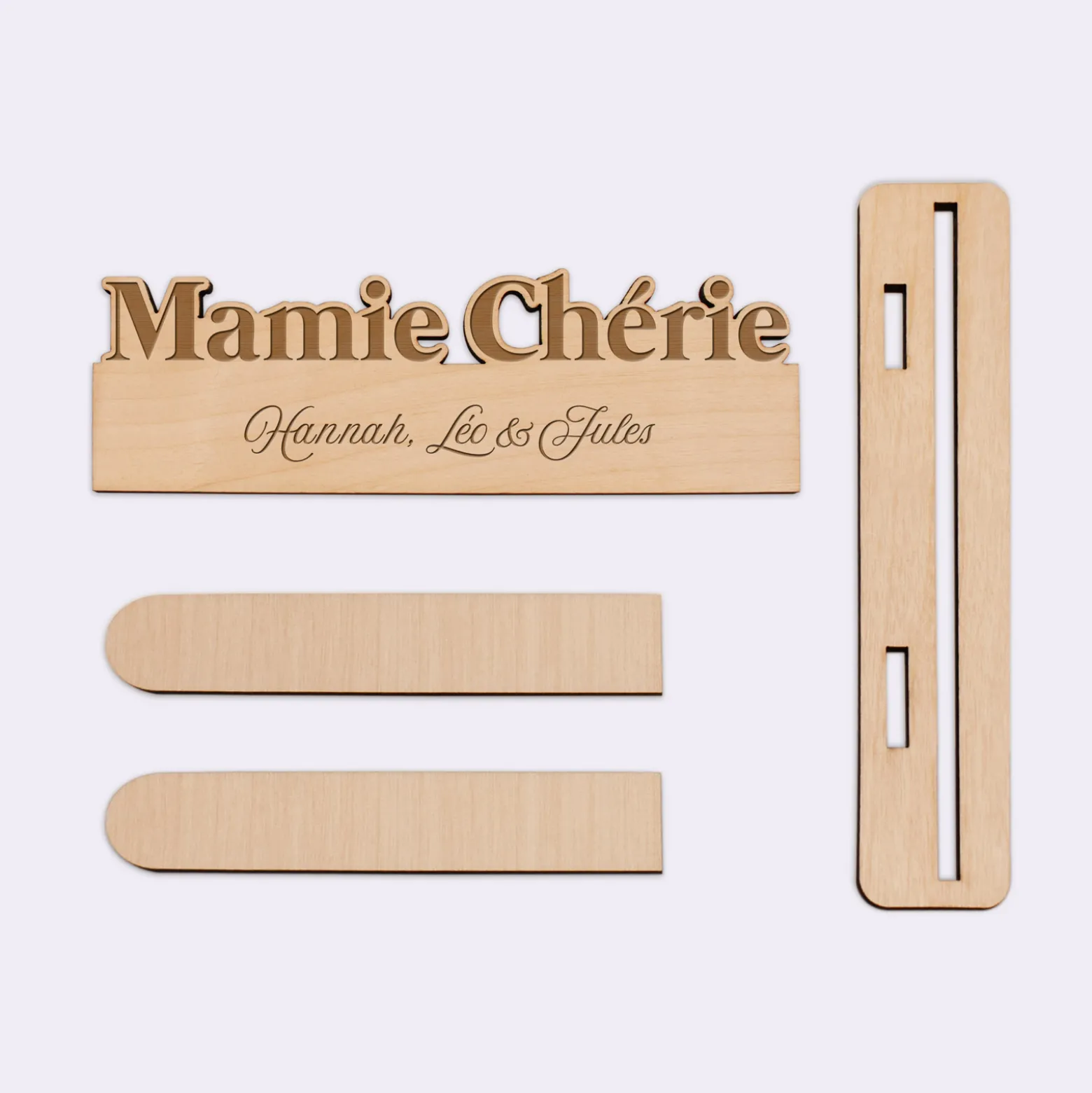 Porte-photo personnalisé bois gravé Mamie chérie