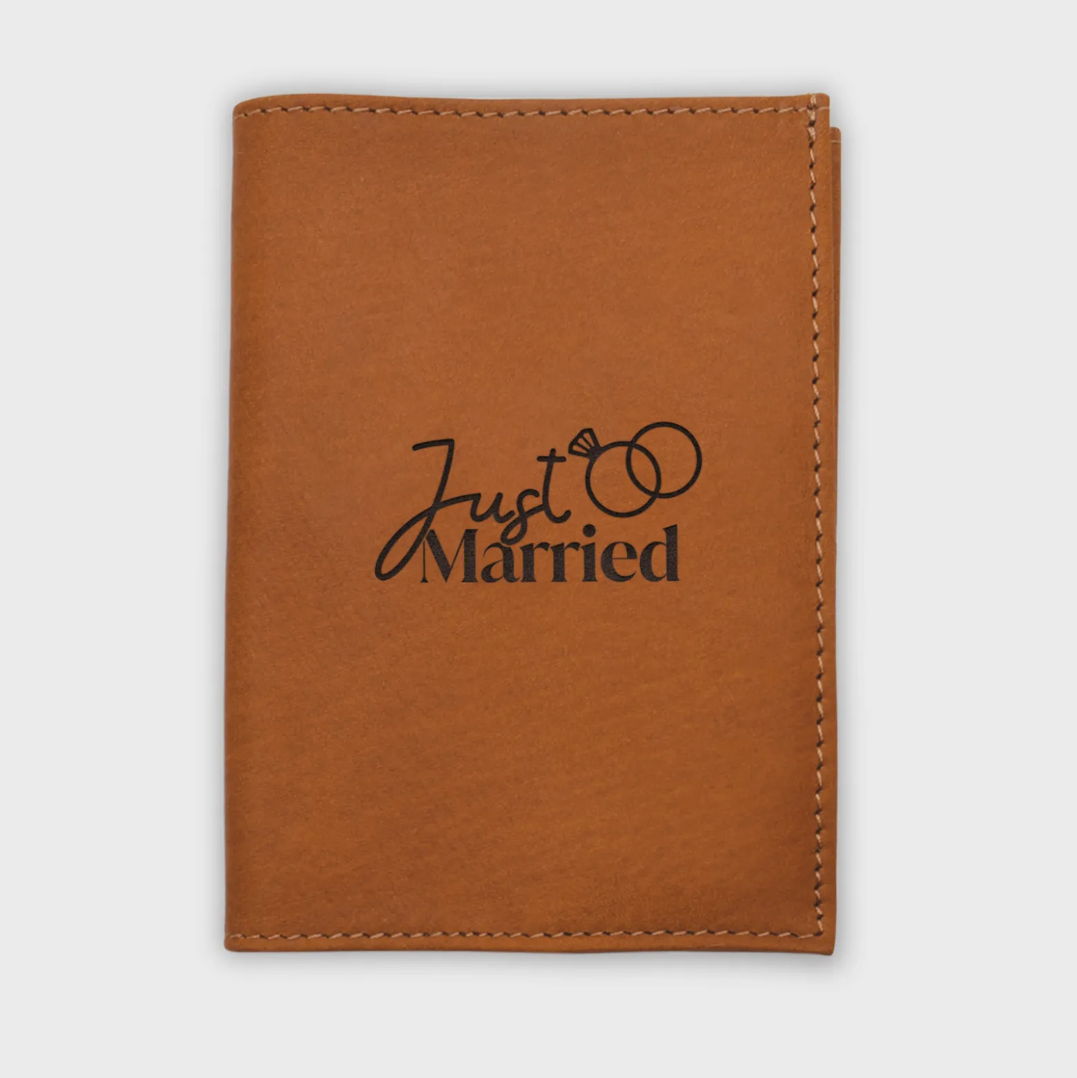 Protège passeport Mariée personnalisé cuir couleur Caramel