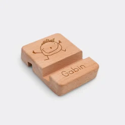 Support téléphone / tablette personnalisé bois gravé