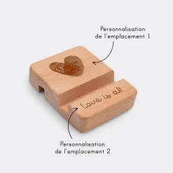 Support téléphone / tablette personnalisé bois gravé