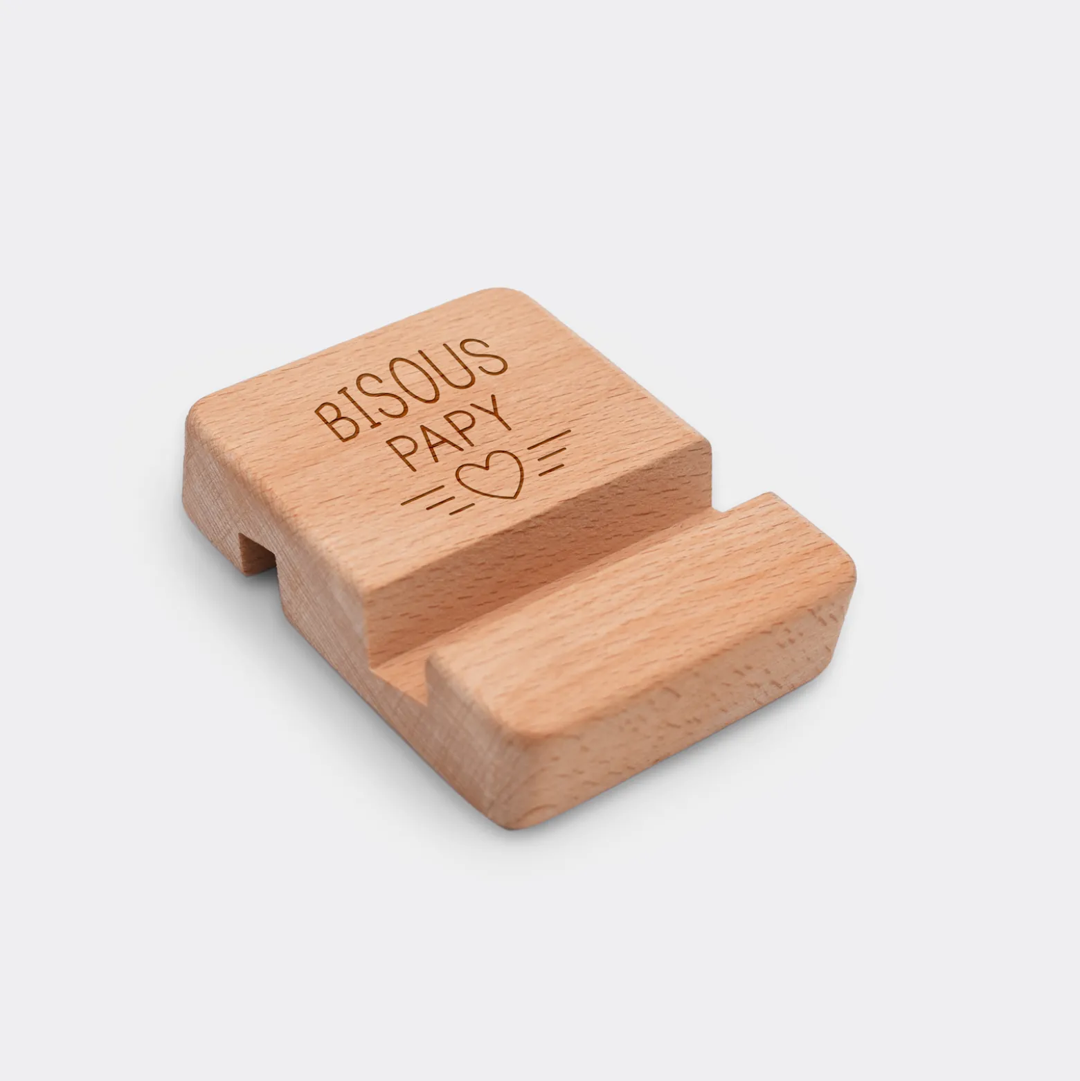 Support téléphone / tablette personnalisé bois gravé
