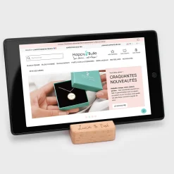 Support téléphone / tablette personnalisé bois gravé