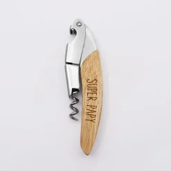Tire-bouchon personnalisé bois gravé 12,5x3 cm