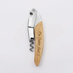 Tire-bouchon personnalisé bois gravé 12,5x3 cm