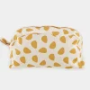 Trousse de toilette pétales jaune coton bio grand format 27x18cm - Avril